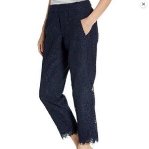 J. Crew Navy Lace Pull-on Pants Size 6